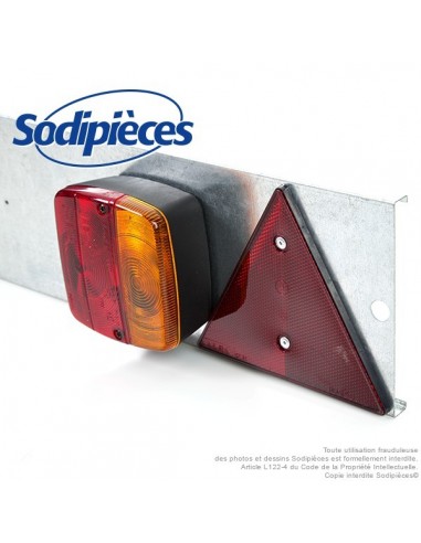 Rampe de signalisation arrière métal. Câble de 5 mètres