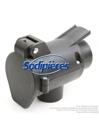 Prise adaptateur long pour remorque 7 mâles / 13 femelles 12 V
