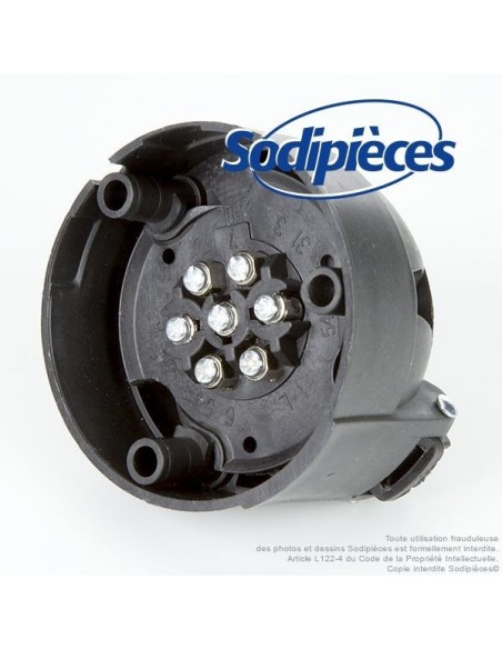 Prise adaptateur remorque attelage socle cache femelle 7 broches
