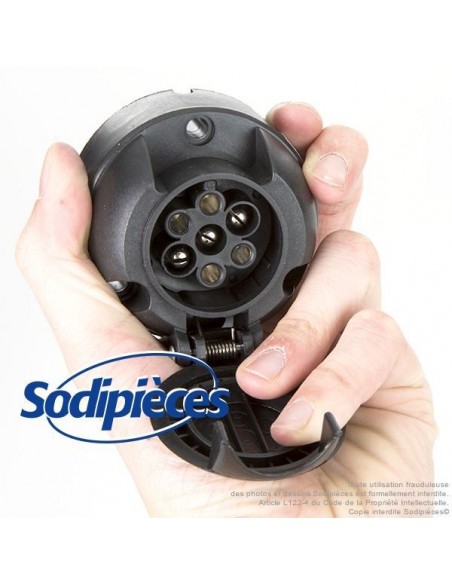 Prise adaptateur remorque attelage socle cache femelle 7 broches