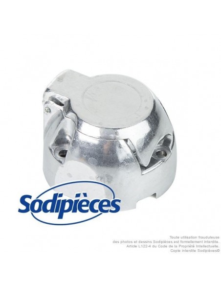 Prise adaptateur socle remorque attelage métal femelle 7 broches