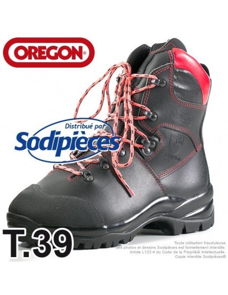 Bottes forestières cuir de protection Oregon. Class 1 (20m/s). T.39