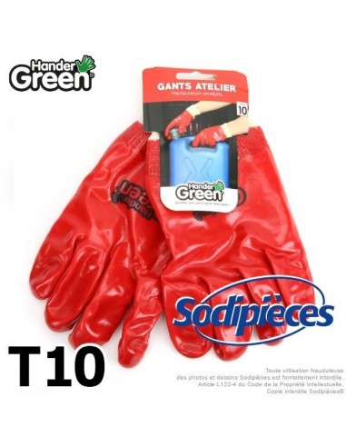 Gants produits atelier. Revêtement spécial. HanderGreen® T10