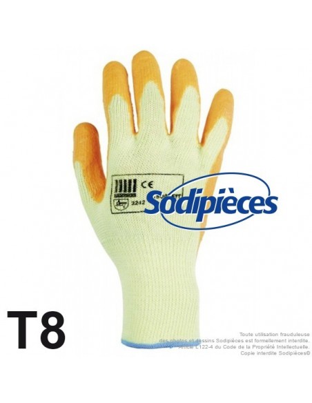 Gants risques mécaniques. Taille 8