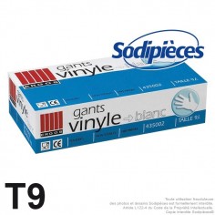 Gants vinyle. Boîte de 100. Taille 9