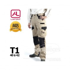 Pantalon de travail Lafont Beige / Noir T1(40/42)