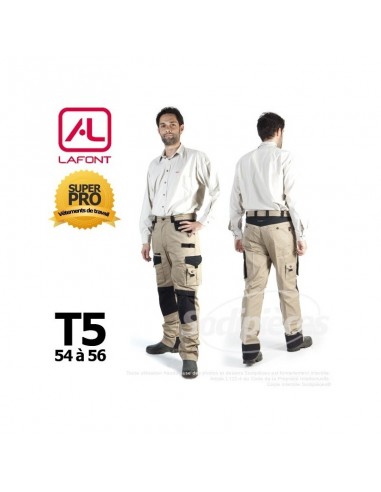Pantalon de travail Lafont Beige / Noir T5(54/56)