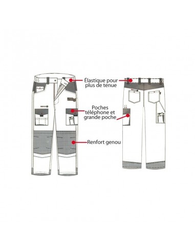 Pantalon de travail Lafont Beige / Noir T5(54/56)