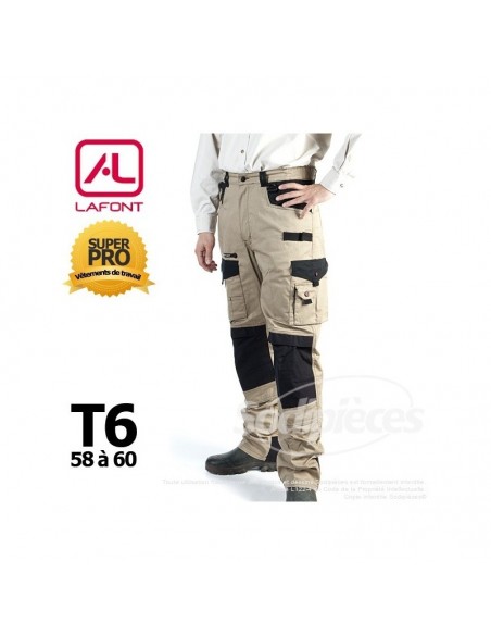 Pantalon de travail Lafont Beige / Noir T6(58/60)