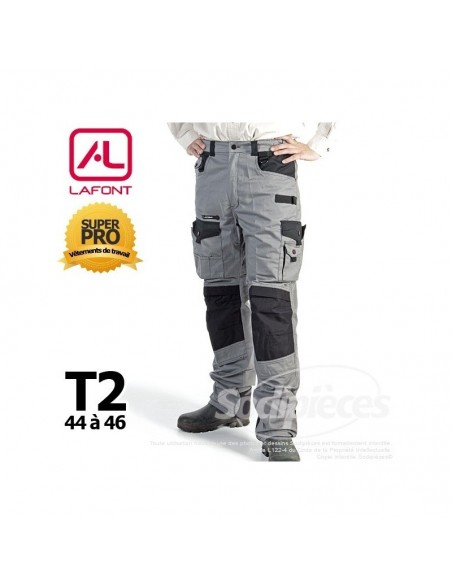 Pantalon de travail Lafont Gris / Noir T2(44/46)