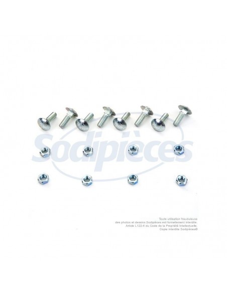 Boulon à tête bombée et collet carré M5 pour Etesia 26157. Par 8