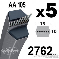 Courroies AA105 Hexagonale. Par 5