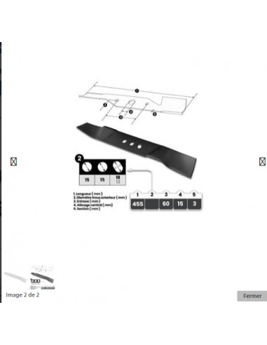 Lame de rechange pour tondeuse...