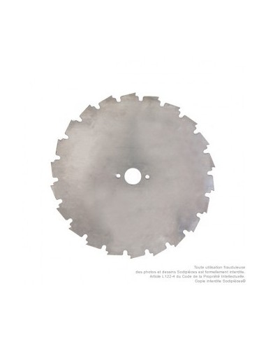 Lame disque 22 dents à gouges dentées Ø 200 mm. Al 20 mm. Ep 1,6 mm