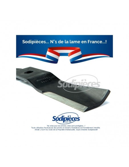 Lame tondeuse 52 cm. Al 22,2 mm. Pour Kubota