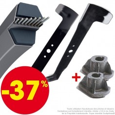 Kit pour castel garden twin cut 92 courroie,lames+supports 2