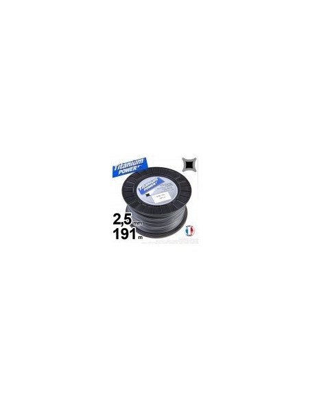 Fil débroussailleuse Titanium ®. Carré. Coque : 2,5 mm x 32 m