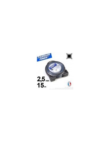 Fil débroussailleuse Titanium ®. Carré. Coque : 2,5 mm x 32 m