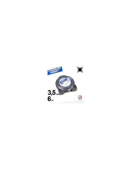 Fil débroussailleuse Titanium ®. Carré. Coque : 2,5 mm x 32 m