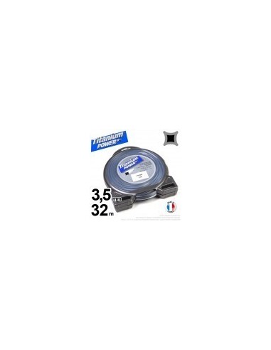 Fil débroussailleuse Titanium ®. Carré. Coque : 2,5 mm x 32 m