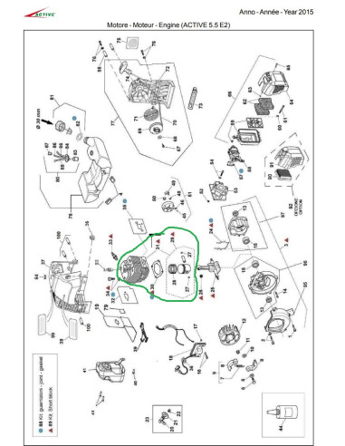 KIT CYLINDRE PISTON DEBROUSSAILLEUSE...