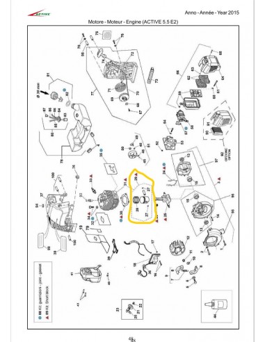 KIT PISTON DEBROUSSAILLEUSE ACTIVE...