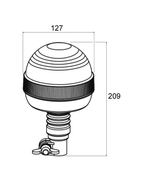 GYROPHARE LED FLEXIBLE 12/24V R65 TECHNI-POWER