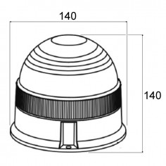 GYROPHARE LED MAGNETIQUE 12/24V R65 TECHNI-POWER 2