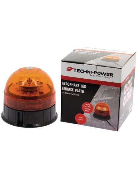 GYROPHARE LED EMBASE PLATE 3 VIS 12/24V R65 TECHNI-POWER