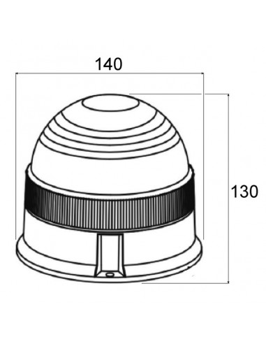 GYROPHARE LED EMBASE PLATE 3 VIS 12/24V R65 TECHNI-POWER