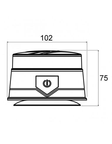 GYROPHARE COMPACT LED SANS FIL RECHARGEABLE MAGNETIQUE AVEC TELECOMMANDE TECHNI-POWER