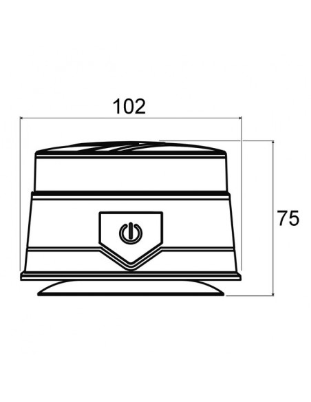 GYROPHARE COMPACT LED SANS FIL RECHARGEABLE MAGNETIQUE AVEC TELECOMMANDE TECHNI-POWER
