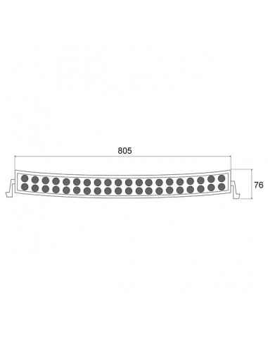BARRE LED INCURVEE 60 LED 180W 16200 LUMENS 12/24V LG 818 MM TECHNI-POWER