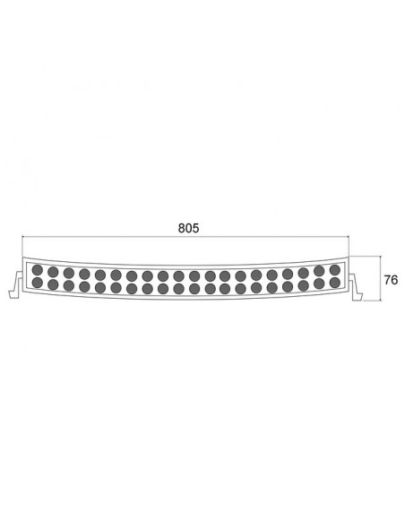BARRE LED INCURVEE 60 LED 180W 16200 LUMENS 12/24V LG 818 MM TECHNI-POWER