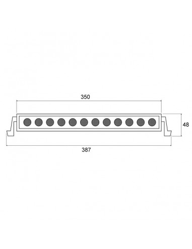 BARRE 12 LED 60W8° 331X49,3X30,4 MM 12/24V IP67 TECHNI-POWER