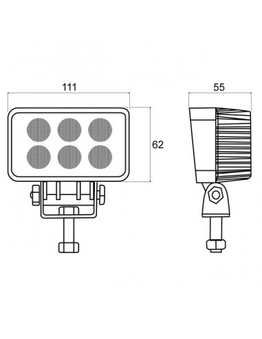 PHARE LED RECTANGLE 12/24V 18W 1000 LUMENS