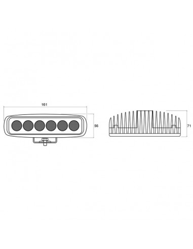 PHARE LED RECTANGLE 12/24V 18W 1400 LUMENS