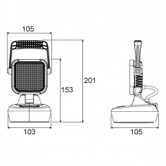 PHARE LED MAGNETIQUE CARRE SUR BATTTERIE 2