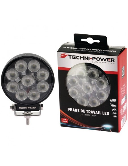 PHARE LED ROND 12/24V 15W 1500 LUMENS TECHNI-POWER