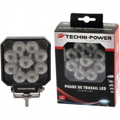 PHARE LED CARRE 12/24V 15W 1500 LUMENS TECHNI-POWER