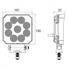 PHARE LED CARRE 12/24V 15W 1500 LUMENS TECHNI-POWER 2
