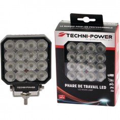 PHARE LED CARRE 12/24V 25W 2000 LUMENS TECHNI-POWER