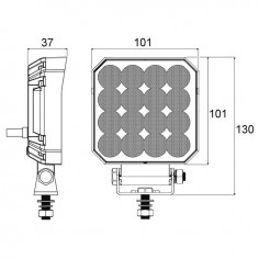 PHARE LED CARRE 12/24V 25W 2000 LUMENS TECHNI-POWER 2