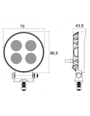PHARE LED ROND 12/24V 20W 1600 LUMENS TECHNI-POWER