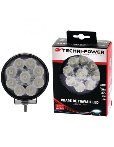 PHARE LED ROND 12/24V 42W 3800 LUMENS AVEC PROTECTION DE SURCHAUFFE TECHNI-POWER
