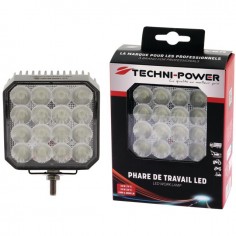 PHARE LED CARRE 12/24V 42W 4000 LUMENS AVEC PROTECTION DE SURCHAUFFE TECHNI-POWER