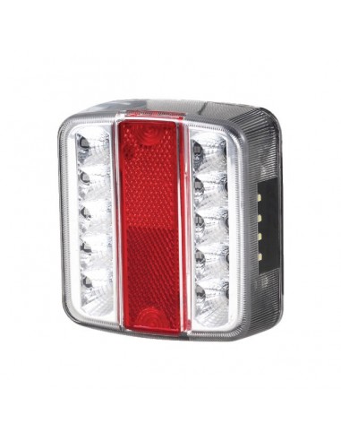FEU ARRIERE CARRE 4 FONCTIONS LED ET 12V