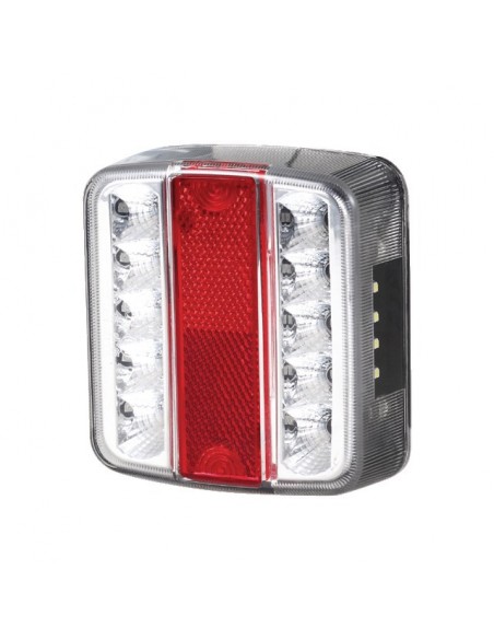 FEU ARRIERE CARRE 4 FONCTIONS LED ET 12V