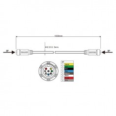CABLE DE LIAISON FEMELLE-FEMELLE 8 PIN 1,5M TECHNI-POWER 2
