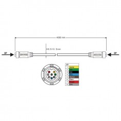 CABLE DE LIAISON FEMELLE-FEMELLE 8 PIN 4M TECHNI-POWER 2